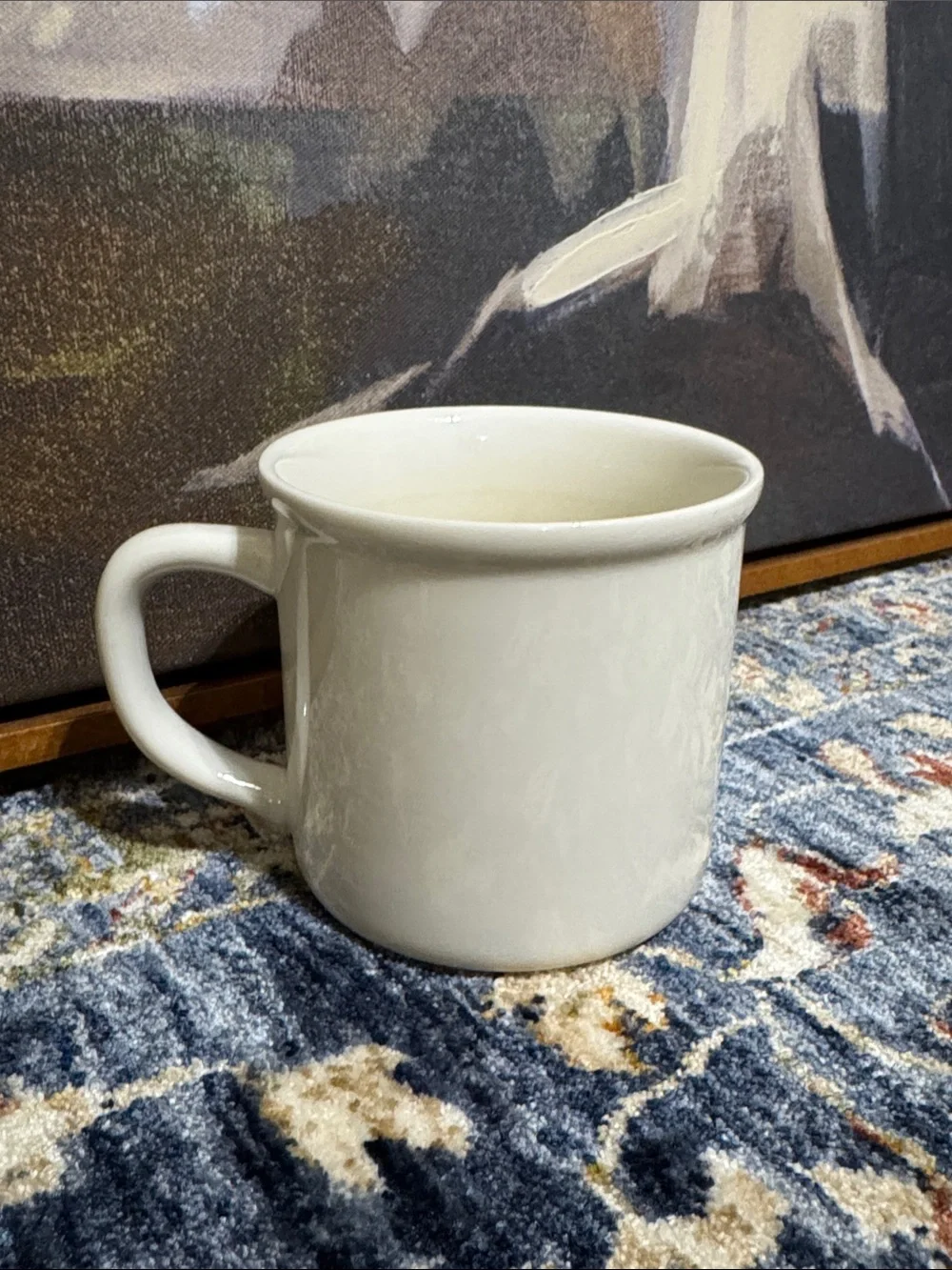 POTTERY BARN WHITE CERAMIC MONOGRAM ALPHABET COFFEE TEA MUG CUP “A”